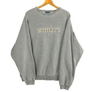 Vintage 90s Embroidered Crewneck Sweatshirt: Oversized Cotton Pullover